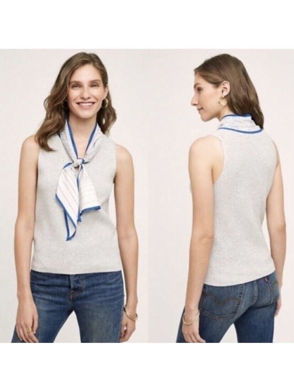 Anthropologie Moth Sleeveless Tank Scarf XS